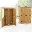 Abri Rangement Oldgate Bois Massif 2 Portes Marron Jardin Extérieur Sécurisé