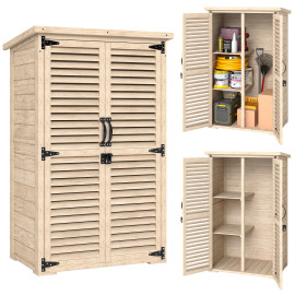 Armoire Jardin Embún Rangement Extérieur Étanche Pin Naturel 75x50x118 cm