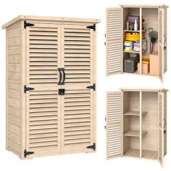 Armoire Jardin Embún Rangement Extérieur Étanche Pin Naturel 75x50x118 cm
