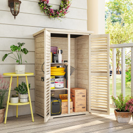 Armoire Jardin Embún Rangement Extérieur Étanche Pin Naturel 75x50x118 cm