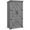 Armoire de jardin Delfino rangement extérieur sécurisé étanche gris 90x54x168 cm
