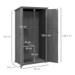 Armoire de jardin Delfino rangement extérieur sécurisé étanche gris 90x54x168 cm