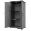 Armoire de jardin Delfino rangement extérieur sécurisé étanche gris 90x54x168 cm