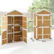 Armoire Jardin Ourgemont Rangement Extérieur Étagères Toit Métal Blanc Naturel