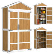 Armoire Jardin Ourgemont Rangement Extérieur Étagères Toit Métal Blanc Naturel