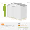 Abri de Jardin Jacopo Robuste en Acier Ondulé Taupe Clair Rangement Sécurisé 2 Portes