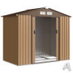 Abri de Jardin Maelys Rangement Sécurisé Toit Incliné Café Chocolat 2,38 m²