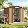 Abri de Jardin Maelys Rangement Sécurisé Toit Incliné Café Chocolat 2,38 m²