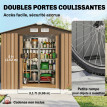 Abri de Jardin Maelys Rangement Sécurisé Toit Incliné Café Chocolat 2,38 m²