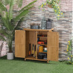 Abri de Jardin Gontran Rangement Extérieur Étagères Toit Tôle Bois Sapin Naturel