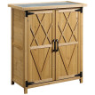 Abri de Jardin Gontran Rangement Extérieur Étagères Toit Tôle Bois Sapin Naturel