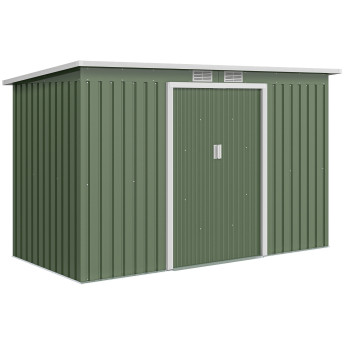 Abri de Jardin Dourmont Sécurisé Étanche Rangement Extérieur Gris Vert 3.64m²