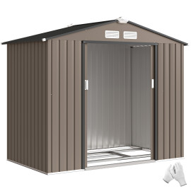 Abri de Jardin Frostgate Robuste Élégante Rangement Sécurisé Chocolat