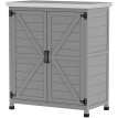 Armoire Dossena Rangement Jardin Établi Robuste Plateau Galvanisé Gris 79x43x92 cm