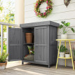 Armoire de Jardin Peruccio Rangement Extérieur Étanche Gris Vert 74x43x88 cm