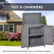 Armoire de Jardin Peruccio Rangement Extérieur Étanche Gris Vert 74x43x88 cm