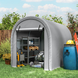 Abri de Jardin Perchtold Stockage Extérieur Résistant Gris Clair PE Acier