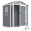Abri de Jardin Aldebert Résine PP Gris 2.12m² Étanche Aéré Fenêtre Double Porte