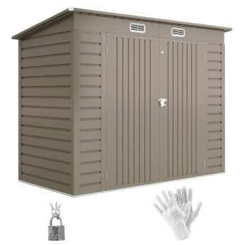 Abri de Jardin Haselbach en Acier Galvanisé Sécurisé 2 Portes Gris Clair 3 m²