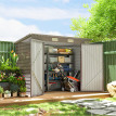 Abri de Jardin Haselbach en Acier Galvanisé Sécurisé 2 Portes Gris Clair 3 m²