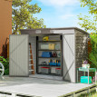 Abri de Jardin Haselbach en Acier Galvanisé Sécurisé 2 Portes Gris Clair 3 m²