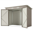 Abri de Jardin Haselbach en Acier Galvanisé Sécurisé 2 Portes Gris Clair 3 m²