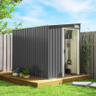Abri de Jardin Willowmere Métal 2.81m² Étagères Crochets Fond Gris Foncé
