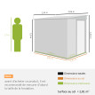 Abri de Jardin Willowmere Métal 2.81m² Étagères Crochets Fond Gris Foncé