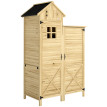 Armoire Jardin Deoduin Rangement Extérieur 2+1 Portes Toit Bitumé Bois Naturel