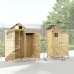 Armoire Jardin Deoduin Rangement Extérieur 2+1 Portes Toit Bitumé Bois Naturel