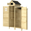 Armoire Jardin Deoduin Rangement Extérieur 2+1 Portes Toit Bitumé Bois Naturel