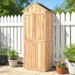Armoire de jardin Ambrogio rangement extérieur 4 portes bois naturel