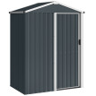 Abri de Jardin Junewood Résistant Étanche Rangement Extérieur Gris Foncé 136x87x179 cm