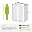 Abri de Jardin Junewood Résistant Étanche Rangement Extérieur Gris Foncé 136x87x179 cm