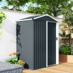 Abri de Jardin Junewood Résistant Étanche Rangement Extérieur Gris Foncé 136x87x179 cm