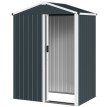 Abri de Jardin Junewood Résistant Étanche Rangement Extérieur Gris Foncé 136x87x179 cm