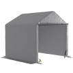 Abri de Jardin Simeone Stockage Extérieur Étanche Gris 2x2m Acier Galvanisé