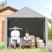 Abri de Jardin Simeone Stockage Extérieur Étanche Gris 2x2m Acier Galvanisé