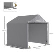 Abri de Jardin Simeone Stockage Extérieur Étanche Gris 2x2m Acier Galvanisé