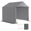 Abri de Jardin Simeone Stockage Extérieur Étanche Gris 2x2m Acier Galvanisé