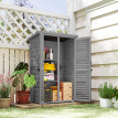 Armoire Noiseval Rangement Jardin Extérieur Étanche Gris 2 Portes Persiennes 75x50x118 cm