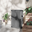 Armoire Noiseval Rangement Jardin Extérieur Étanche Gris 2 Portes Persiennes 75x50x118 cm