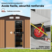 Abri de jardin Mologno robuste 5.29m² portes coulissantes sécurisées terracotta marron