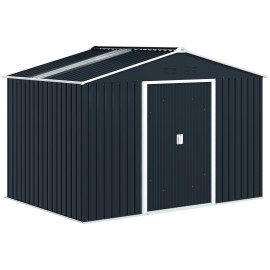 Abri de Jardin Gelmiro Robuste et Spacieux Gris Acier Ventilé 2,77m
