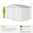 Abri de Jardin Gelmiro Robuste et Spacieux Gris Acier Ventilé 2,77m