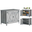 Armoire Niall Rangement Jardin Bois Étagère Sécurisé Gris Clair 110x60x88 cm