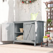 Armoire Niall Rangement Jardin Bois Étagère Sécurisé Gris Clair 110x60x88 cm