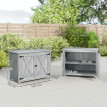 Armoire Niall Rangement Jardin Bois Étagère Sécurisé Gris Clair 110x60x88 cm