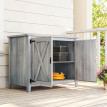 Armoire Niall Rangement Jardin Bois Étagère Sécurisé Gris Clair 110x60x88 cm