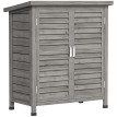 Armoire Jardin Magloire Rangement Extérieur Étanche Bois Gris 87x46x96cm
